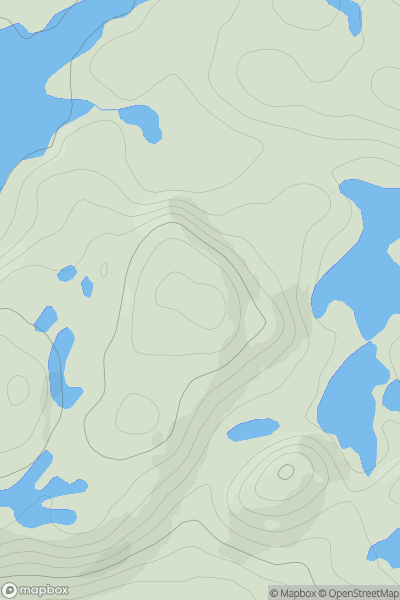 Thumbnail image for Cnoc an Daimh [Cape Wrath Peninsula] showing contour plot for surrounding peak